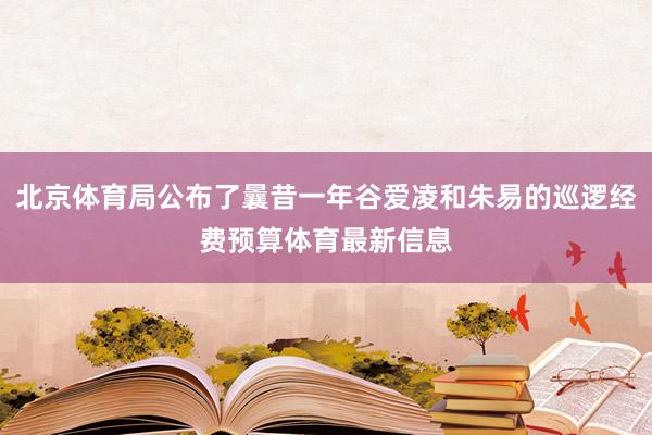 北京体育局公布了曩昔一年谷爱凌和朱易的巡逻经费预算体育最新信息